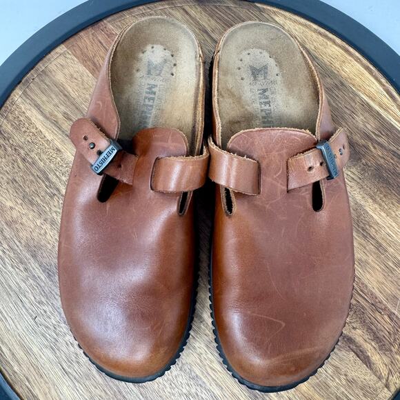Mephisto Nathan Clog Brown Sandal Shoe Slip-On Leather Size EU 39/US Women's 9 - Picture 6 of 11